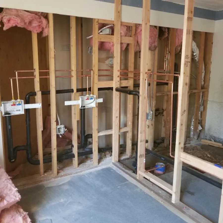 Copper pipe rough-in and plumbing installation in Chesterton